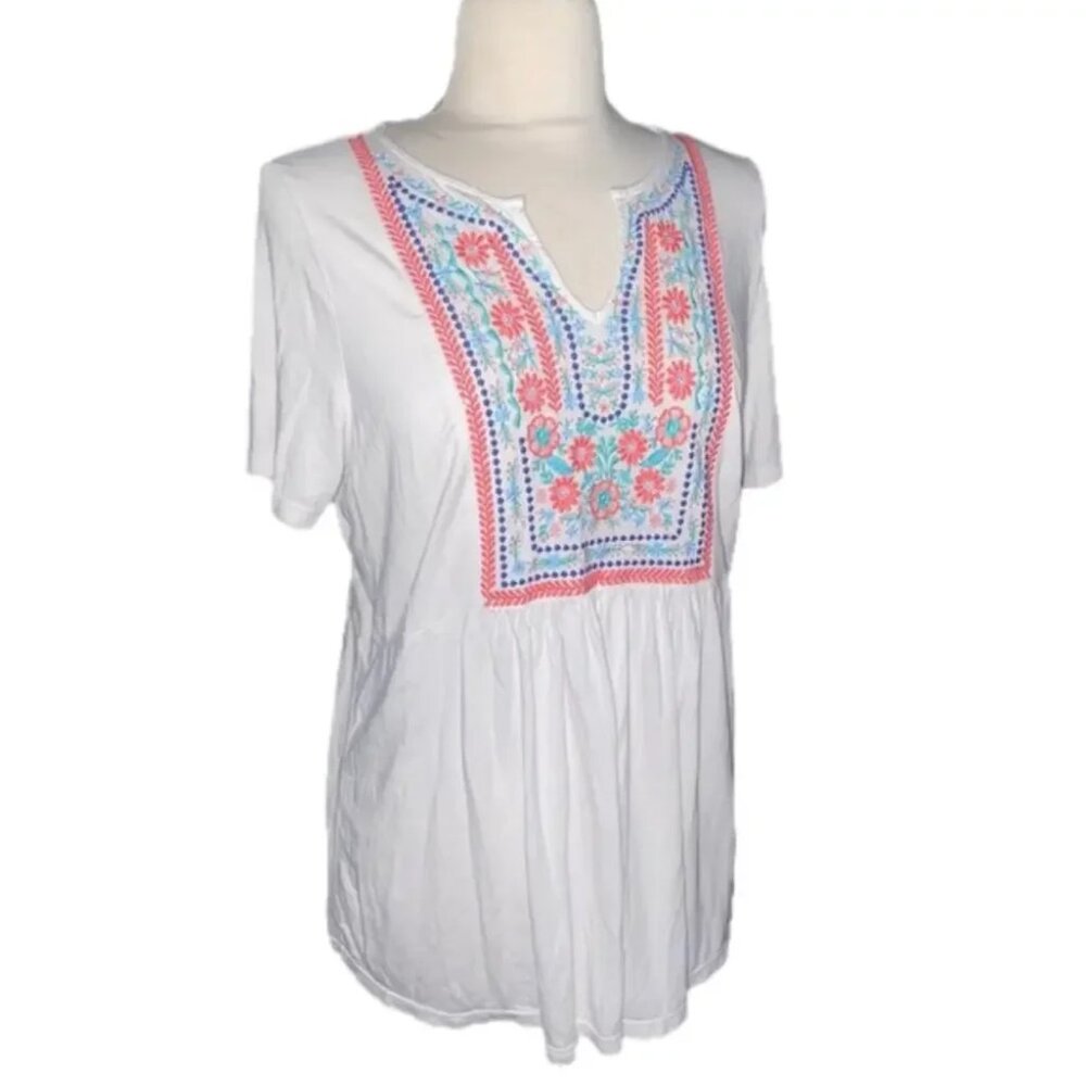 Woman Within Women's Plus Size Embroidered Pointelle Tunic - Picture 2 of 4